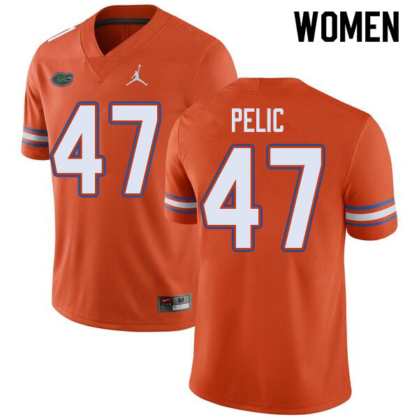 Jordan Brand Women #47 Justin Pelic Florida Gators College Football Jerseys Sale-Orange